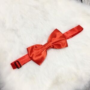 Red-Orange Satin Classic Bow Tie